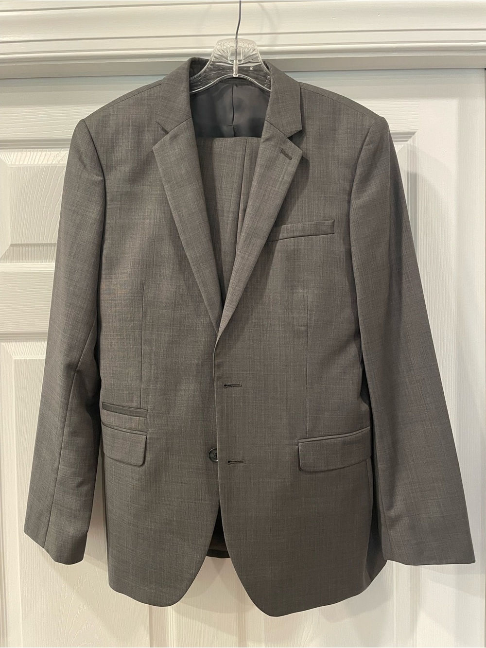 Express 38R Fitted Photographer Suit 32x30 Wool Blend Gray Two Button